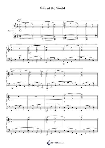 Man of the World Sheet Music by PianoDeuss-Arr.Jorrell