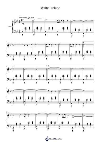 Waltz Prelude Sheet Music by Ig0-Arr.Trollstal
