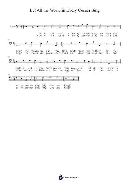 Let All the World in Every Corner Sing Sheet Music by Luckington-Arr.Humglas Leathus