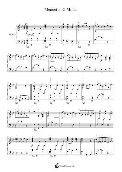 Menuet in G Minor Sheet Music by Gottfried Heinrich Stölzel-Arr.Bosphia Wisell