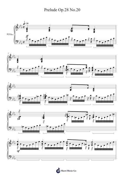 Prelude Op. 28 No. 20 in C Minor Sheet Music by Frédéric Chopin-Arr.Gabe Prittdair