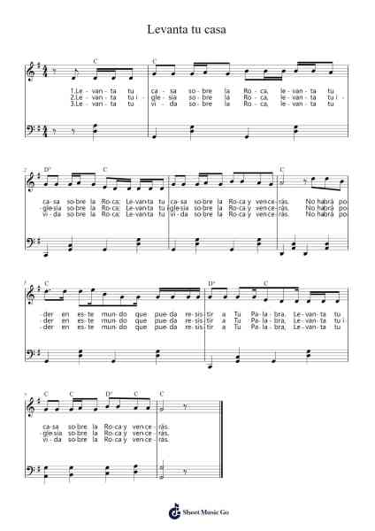 Levanta tu casa Sheet Music by J.R.-Arr.Gailmand