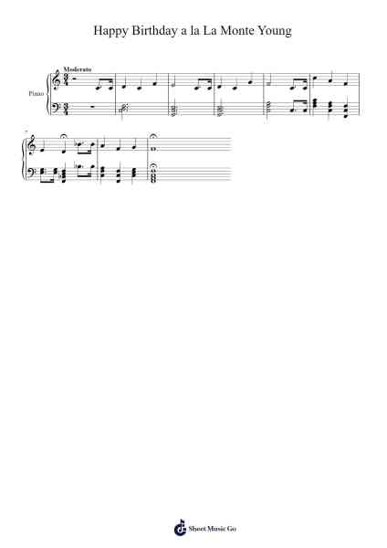 Happy Birthday a la La Monte Young Sheet Music by Y. Kartal Dagdelen-Arr.Yulegus