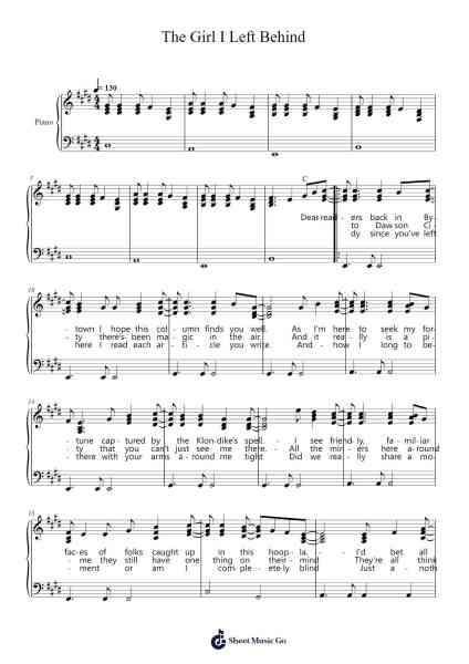 The Girl I Left Behind Sheet Music by Orfunk Grocroft-Arr.Lanme