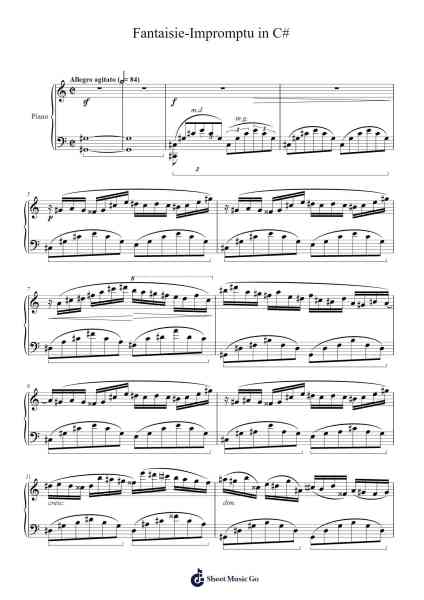 Fantaisie-Impromptu in C-Sharp Minor, Op. 66 Sheet Music by Frédéric Chopin-Arr.Saske