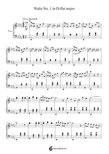 Waltz No. 1 in D-flat Major, Op. 64 Sheet Music by Minh Duc Nguyen-Arr.Dalclark Wenholt