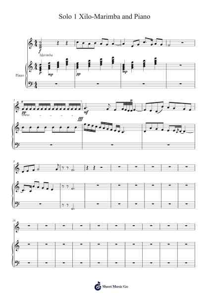 Solo 1 Xilo-Marimba and Piano Sheet Music by xurxo.rod-Arr.Cofpert Dilgrant