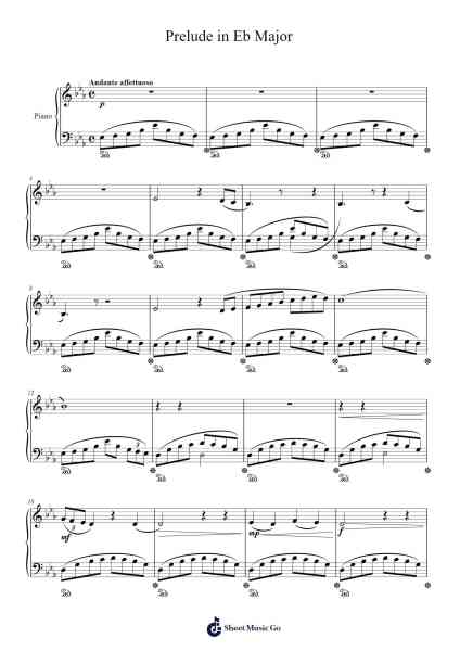 Prelude in Eb Major - Aleksander Nestor Sheet Music by Cherdutt Finnpound-Arr.Betle