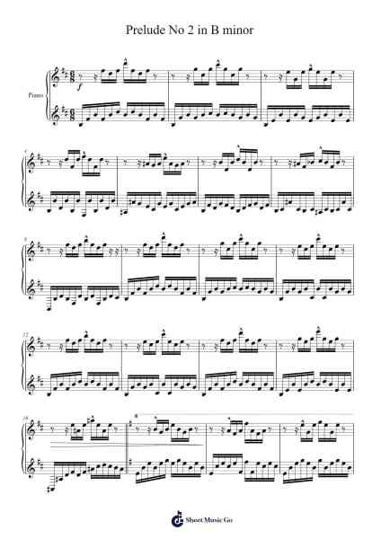 Prelude No. 2 in B Minor Sheet Music by Pomegranade God-Arr.Sret