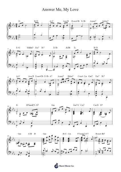 Answer Me, My Love Sheet Music by Daeyoun Kim-Arr.Leisa