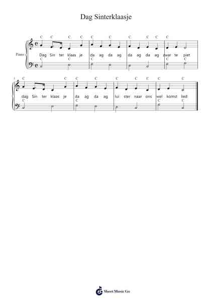 Dag Sinterklaasje Sheet Music by Jacob Timmerman-Arr.Paggai Noelsay