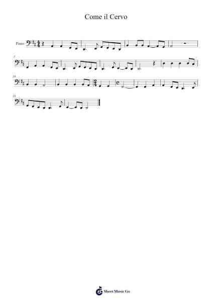 Come il Cervo Sheet Music by Giuseppe Rizzo-Arr.Stilwald Mollswift
