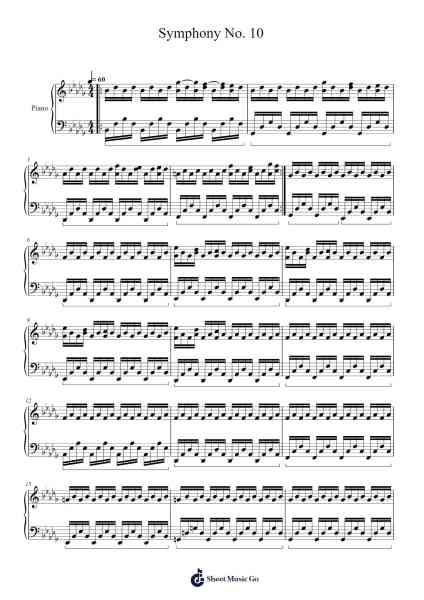 Symphony No. 10 Sheet Music by Kik de Graaf-Arr.Runiel Faulktave