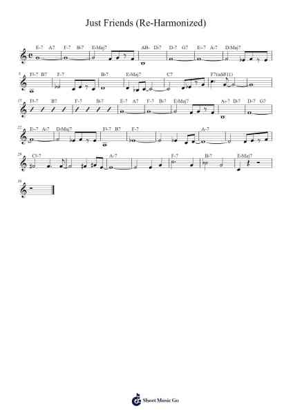 Just Friends (Re-Harmonized) Sheet Music by John Klenner-Arr.Kimbach Bloornorth