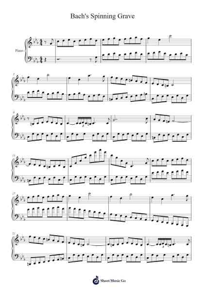 Bach's Spinning Grave Sheet Music by Andrew London-Arr.Bunjoan Payley