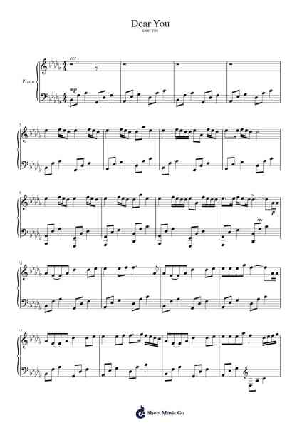 Dear You Sheet Music by V.‘ D-Arr.Betle