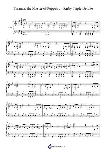 Taranza, the Master of Puppetry - Kirby Triple Deluxe Sheet Music by Hirokazu Ando-Arr.Megreau Readeries