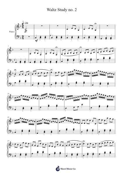 Waltz Study no. 2 Sheet Music by Pedro Gaya-Arr.Dwightlitt