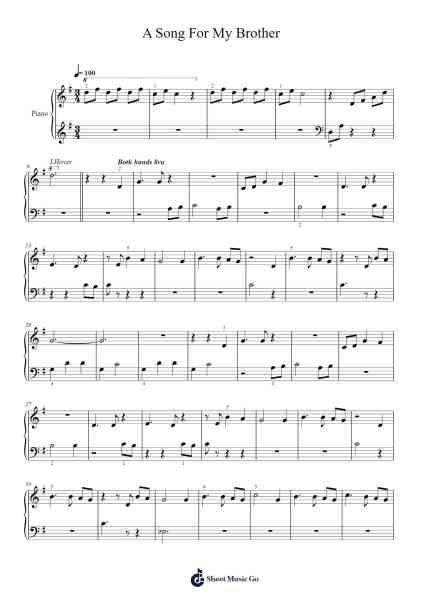 A Song For My Brother Sheet Music by Nam Hye seung/Park Sang hee-Arr.Roykiel
