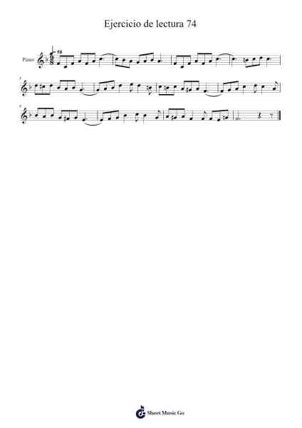 Ejercicio de lectura 74 Sheet Music by -Arr.Hamclaire