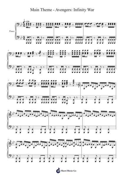 Main Theme - Avengers: Infinity War Sheet Music by Alan Silvestri-Arr.Ldad Jeanvan