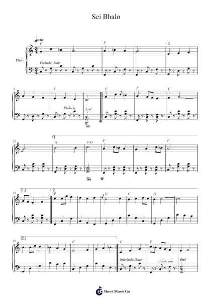 Sei Bhalo Sheet Music by Rabindranath Tagore-Arr.Branbart