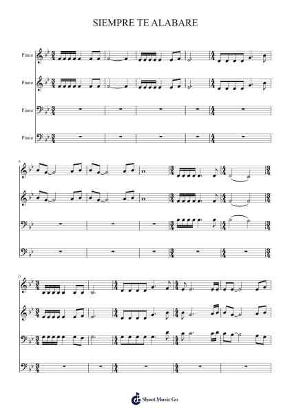 SIEMPRE TE ALABARE Sheet Music by -Arr.Clyrine Sasze