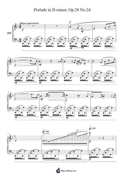 Prelude in D Minor, Op. 28 No. 24 Sheet Music by Frédéric Chopin-Arr.Fanses Tabyoung