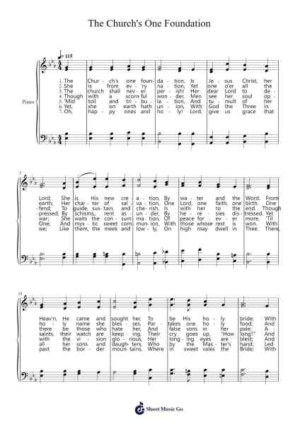 The Church's One Foundation Sheet Music by Samuel Sebastian Wesley-Arr.Lancemen Hazjosh