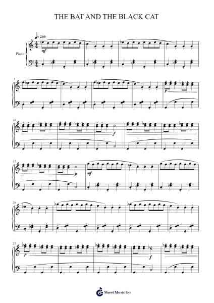 THE BAT AND THE BLACK CAT Sheet Music by Zedi-Arr.Saske