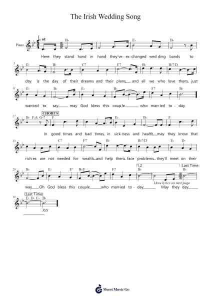 The Irish Wedding Song Sheet Music by Ian Betteridge-Arr.Jorthodore Adegee