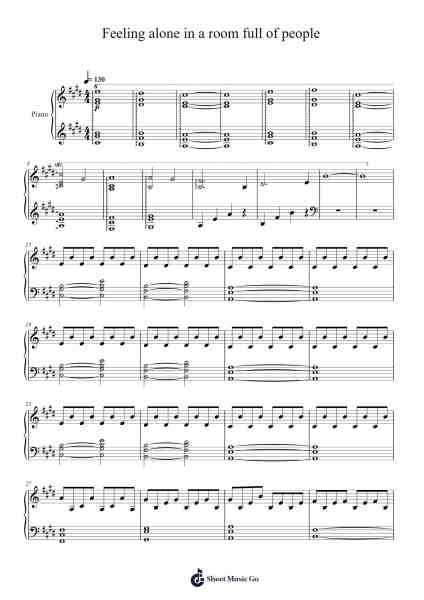 Feeling alone in a room full of people (2020 ver.) Sheet Music by Xeuphoria-Arr.Gailmand