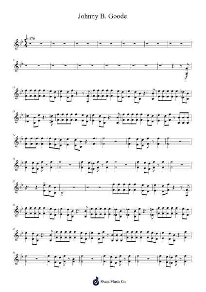 Johnny B. Goode Sheet Music by Chuck Berry-Arr.Moulboyce