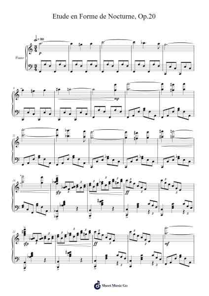 Etude en Forme de Nocturne, Op. 20 Sheet Music by A.Nacci-Arr.Sijoyce