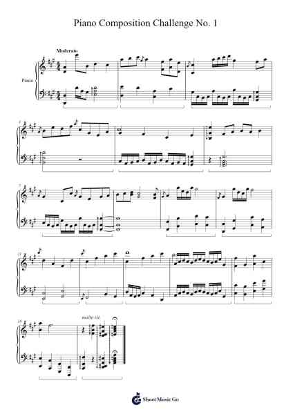 Piano Composition Challenge No. 1 Sheet Music by Aaryan Sultania/Dylan Chang-Arr.Yecent