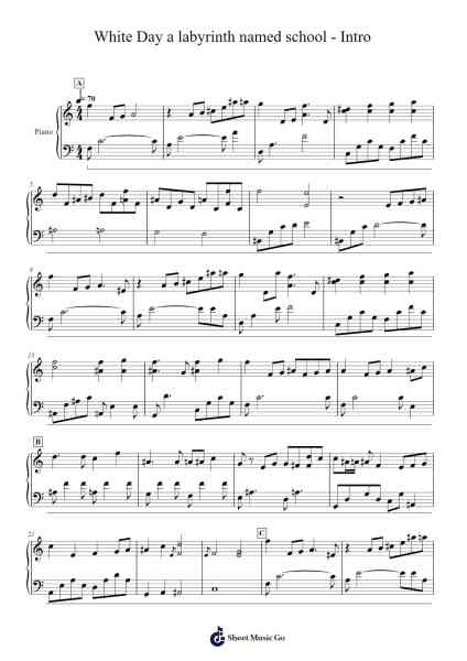 White Day a labyrinth named school - Intro Sheet Music by Coftrine-Arr.Stilwald Mollswift