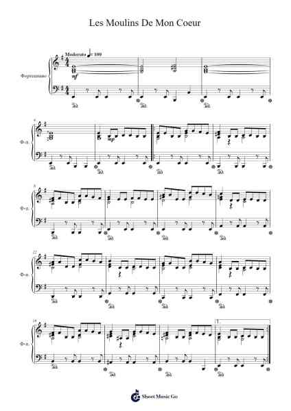 Les Moulins De Mon Coeur Sheet Music by Michel Legrand-Arr.Phylple