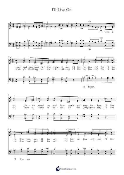 I'll Live On Sheet Music by Thomas J. Laney-Arr.Feleste Johnren