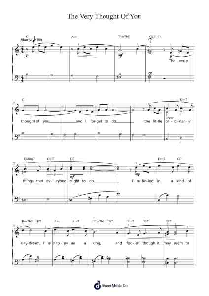 The Very Thought Of You Sheet Music by Frank Sinatra-Arr.Lynsmith Yetburne