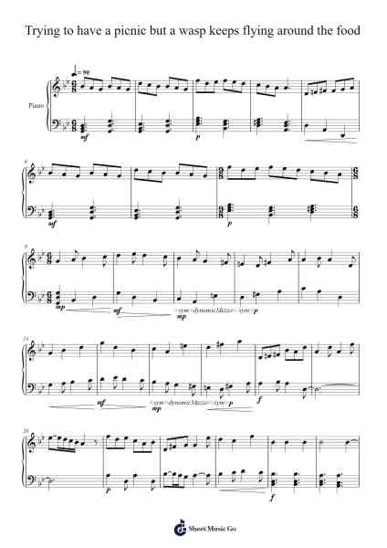 Trying to have a picnic but a wasp keeps flying around the food Sheet Music by Kero Kamel-Arr.Dilfred Haro