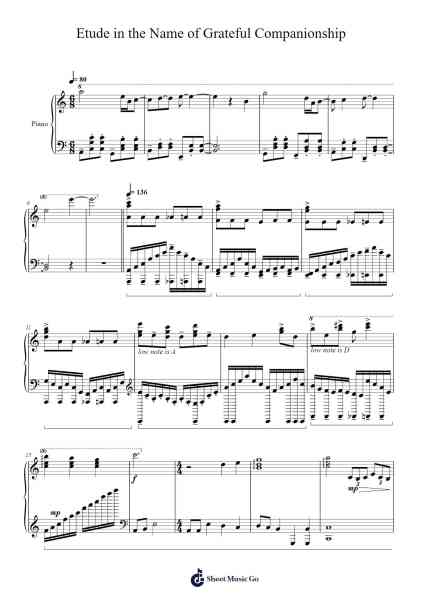 Etude in the Name of Grateful Companionship 楽譜 by Logan C. Barrow-Arr.Steeleton