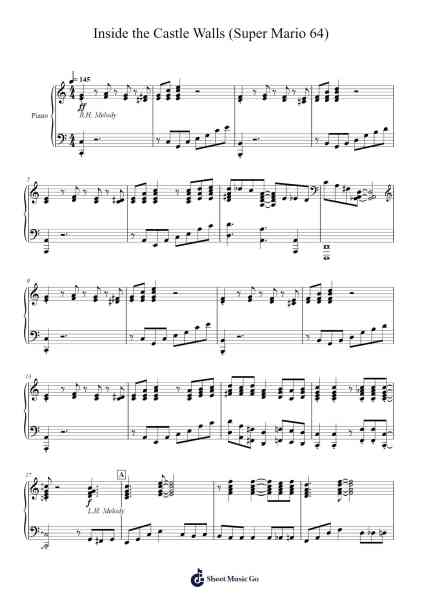 Inside the Castle Walls (Super Mario 64) Sheet Music by Koji Kondo-Arr.Dukegan Leighfaithe