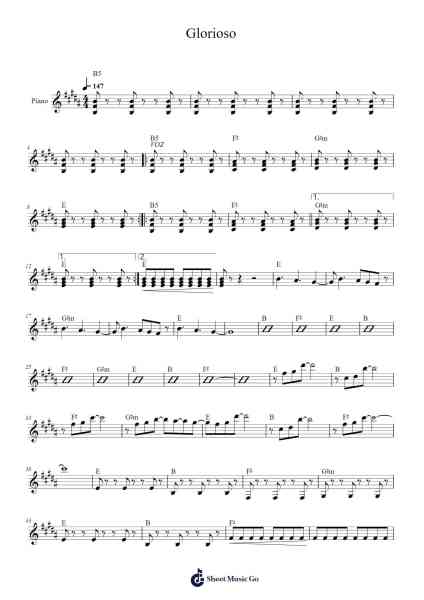 Glorioso Sheet Music by BJ Putnam-Arr.Sodwight