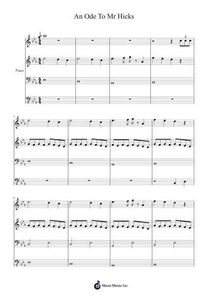 An Ode To Mr Hicks Sheet Music by -Arr.Greenblack Xawilde