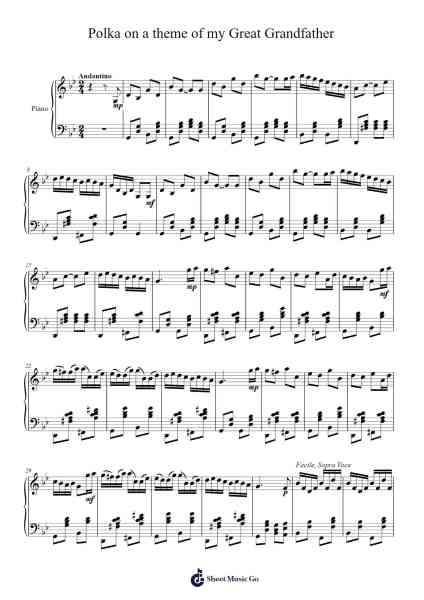 Polka on a theme of my Great Grandfather Sheet Music by Andrew Glennon-Arr.Bellzer Elrene