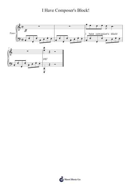I Have Composer's Block! Sheet Music by Brandon Cook-Arr.Glacarr