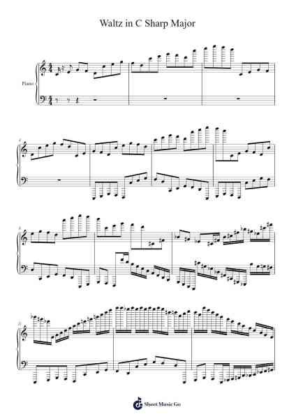 Waltz in C Sharp Major Sheet Music by cesarbbb12232-Arr.Mattvelt