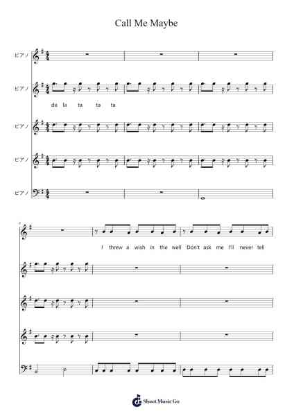 Call Me Maybe Sheet Music by Carly Rae Jepsen-Arr.Wano'neil Orn