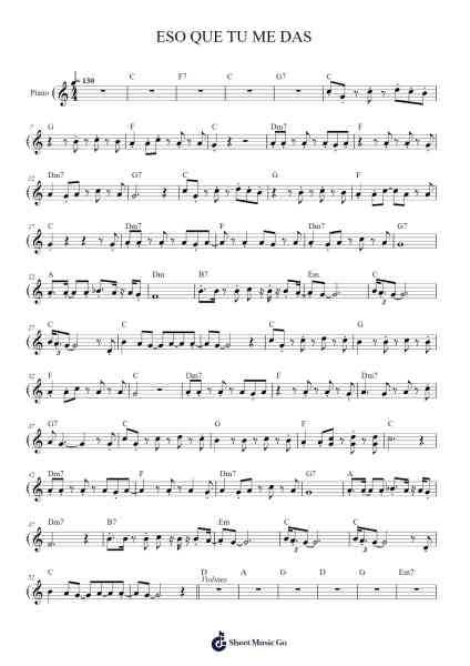 ESO QUE TU ME DAS Sheet Music by -Arr.Egbeau