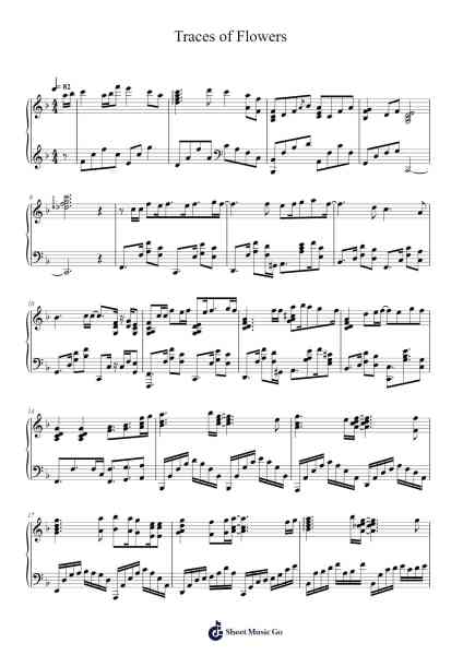 Traces of Flowers Sheet Music by Unknown author-Arr.Hudfitch Terleign